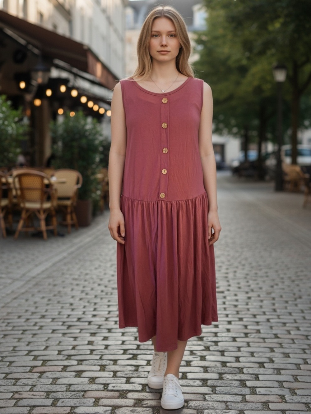 NWT Levaca fuchsia colored maxi dress, size large